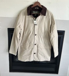 Chaqueta de Granero Encerada Eddie Bauer Para Hombres S Botón Tarea Caza Campo Pana Cuello - Imagen 1 de 16