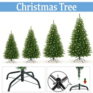 Green Christmas Tree & Metal Stand Artificial Bushy Pine Home Xmas Decoration - Picture 1 of 33