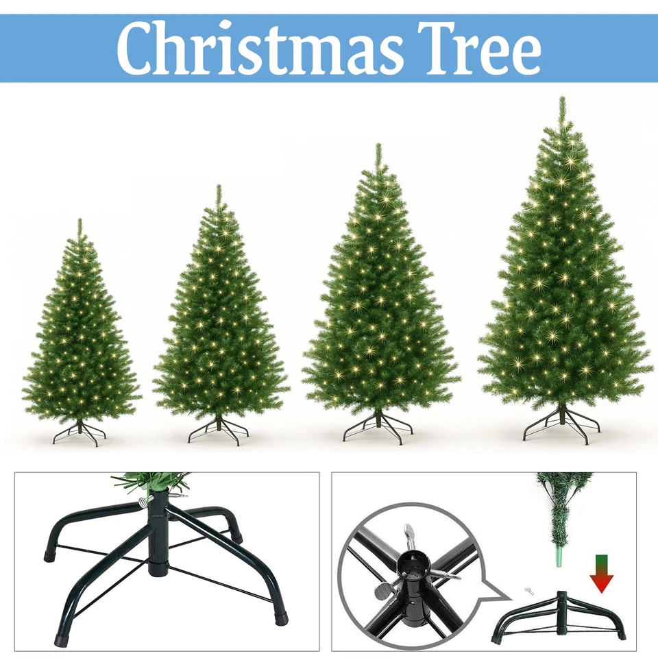 Green Christmas Tree & Metal Stand Artificial Bushy Pine Home Xmas Decoration - Image 1 of 1
