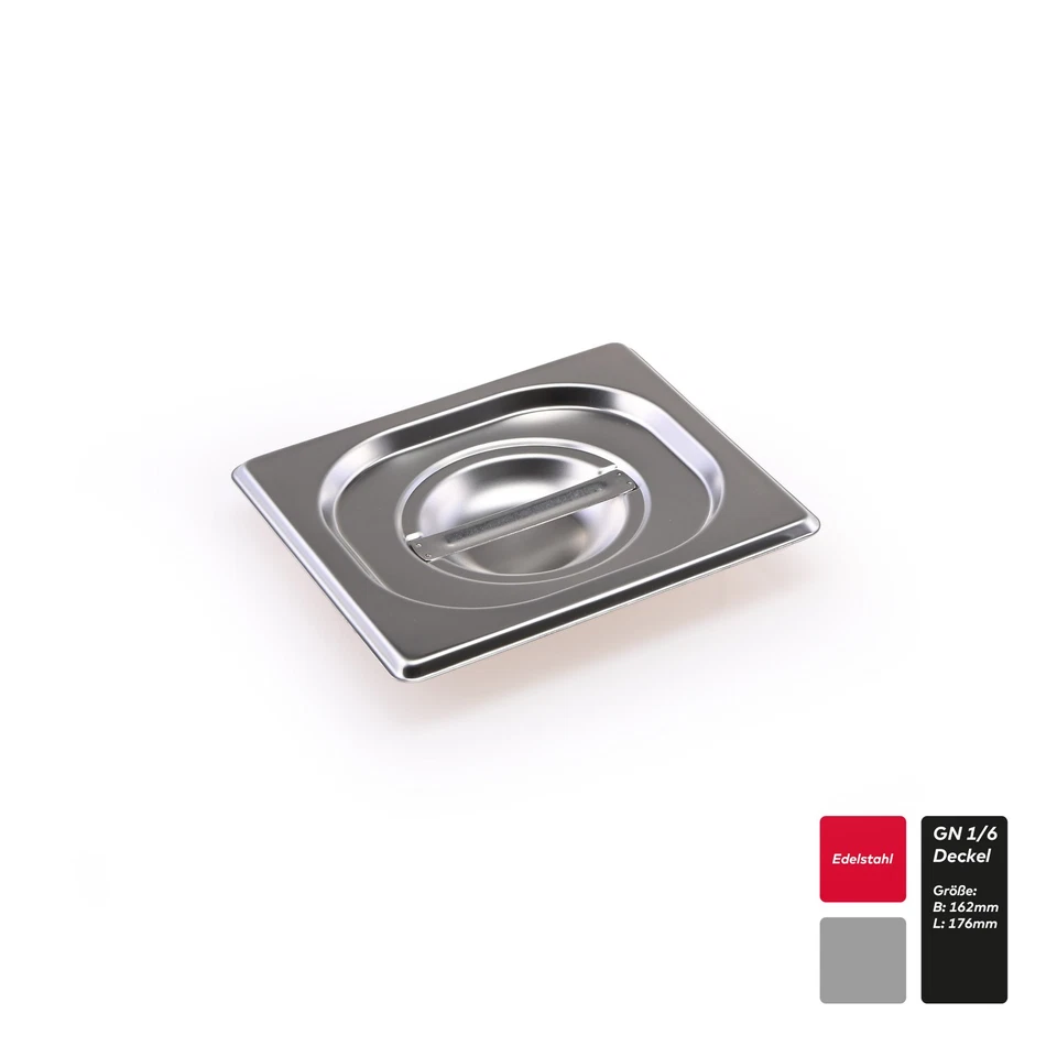 TEKNOSTAHL GN Behälter Deckel Gastronorm Edelstahl 1/6