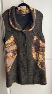 Damen knielanger Boucle mit geblümtem Herbstbesatz Größe L FANTAZIA - Bild 1 von 6