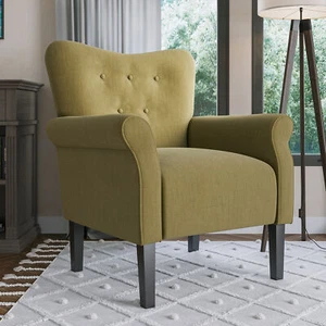Fabric Club Chair Accent Arm Chair Upholstered Single Sofa Living Room Furniture - Picture 1 of 7