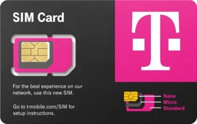 T-MOBILE TRIO SIM Card Triple Cut MINI + MICRO + NANO • GSM 5G 4G LTE - Image 1 of 4
