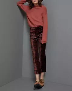 Anthropologie Essential Kick Flare Velvet Pants Size 6 - Picture 1 of 8