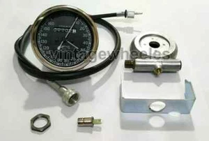 SMITHS REPLICA 160 KMH SPEEDO BLACK + DRIVE & 54" INCHES CABLE FOR CLASSIC BIKES - Picture 1 of 9