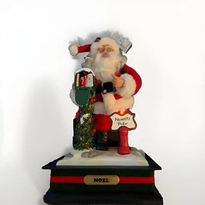 Rare Musical Santa w/ Light Checking His Mailbox 1993 with box - Picture 1 of 5