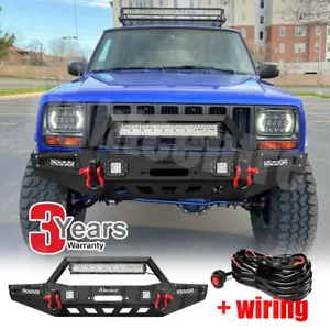 Juego de placa de montaje de cabrestante de parachoques delantero para Jeep Cherokee XJ 1983-2001 negro - Imagen 1 de 11