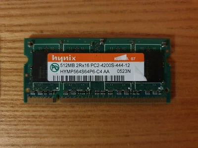 N°2 Memorie Ram DDR3 512 MB 2Rx16 PC2 4200S Usata Marca hynix - Immagine 1 di 3
