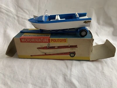 POLITOYS CHIEFTAIN "16" MOTOSCAFO CON CARRELLO N.42 S.1/41 1960 CON BOX - Immagine 1 di 4