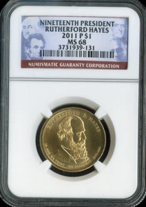 2011 Rutherford Hayes Dollar NGC MS68 Business - 19th U.S President - Picture 1 of 2