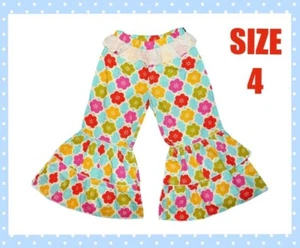 NWT Girls 4 MUSTARD PIE ROAD TRIP SPRING MIX RUFFLE PIXIE PANTS - Picture 1 of 5