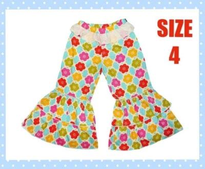 NUEVO CON ETIQUETAS Niñas 4 PANTALONES PIXIE MOSTAZA PASTEL VIAJE POR CARRETERA MEZCLA PRIMAVERA VOLANTES Foto 1 de 4