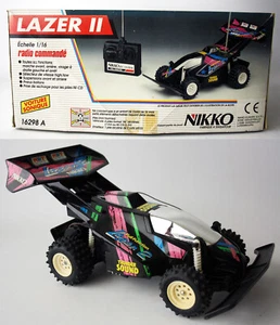 RARE VINTAGE 90'S NIKKO LAZER II TURBO OFF ROAD CAR 1:16 R/C THUNDER SOUND NEW ! - Picture 1 of 13