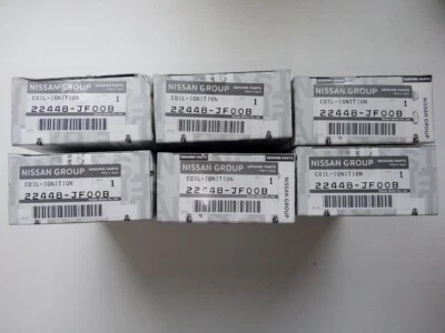 NISSAN GT-R IGNITION COIL GTR R35 VR38DETT 22448-JF00B 6 Set Genuine JDM - Image 1 of 3