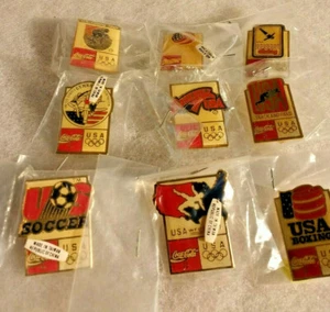 Nine 1992 Coca-Cola Barcelona Olympic Pins/Mint in Package/Baseball, Boxing, - Picture 1 of 6