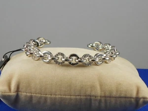 Vince Camuto Silvertone Crystal Accent Frozen Link Cuff Bracelet C602817 $68 - Picture 1 of 1