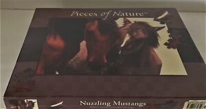 Pieces Nature NUZZLING MUSTANGS Jigsaw PUZZLE NEW 100 Large MOMATIUK PHOTO Horse