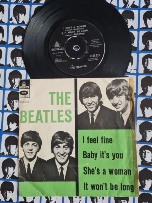 Beatles Denmark EP 1965 Vinyl 7" 45 I Feel Fine She's A Woman Baby Its You RARE - Image 1 of 4