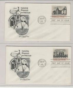 USA 1981 4 DIFFERENT FIRST DAY COVERS HONORING AMERICAN ARCHITECTURE + CACHET - Picture 1 of 2