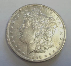 1896-0 MORGAN SILVER DOLLAR AU/BU SLIDER. REDUCED 2/26/25 (1865) - Picture 1 of 2