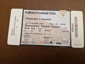 TICKET STUB- AUSTRALIA V CANADA- CRAVEN COTTAGE- 15 OCTOBER 2023 - Picture 1 of 1