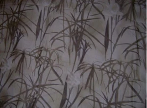 DESIGNER FABRIC ITALIAN PURE SILK CHIFFON CHIC OLIVE GREEN LEAFY DESIGN 4yds - Picture 1 of 1