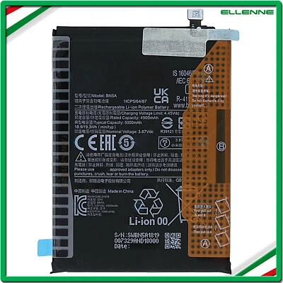 ✅BATTERIA PER XIAOMI BN5A POCO M3 PRO - REDMI NOTE 10 5G 5000MAH PARI ORIGINALE✅