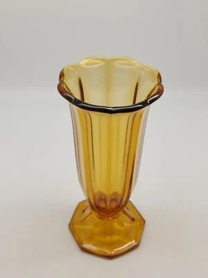 Vase Art Deco Bernsteinfarbe H 26,5 cm - Bild 1 von 3