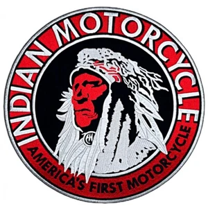 Indian Chief Skull Biker Jacket Vest Back Patch - 10 X 10 Inch Iron on Sew on - Picture 1 of 1