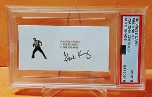 Tarjeta de visita Phil Knight autógrafo como nueva firmada por Nike Tiger Woods PSA 9 - Imagen 1 de 3