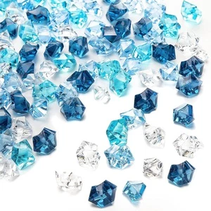 DomeStar Premium Blue Fake Ice, 150PCS 2.5Cups Acrylic Ice Rocks Plastic Rocks - Picture 1 of 6