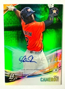 2016 Bowman Platinum Daz Cameron AUTO Prospect RC GREEN SP #1/75 EBAY 1/1 Astros - Picture 1 of 3
