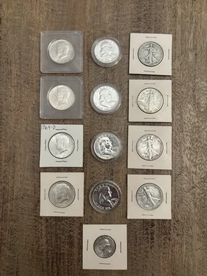 Lot of 13 90% Silver Coins $6.25 Face Value - Image 1 of 2