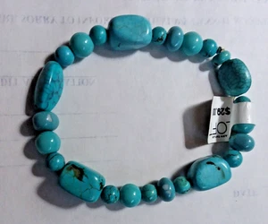 NTW Ann Taylor Loft Turquoise Stretch Bracelet - Picture 1 of 3