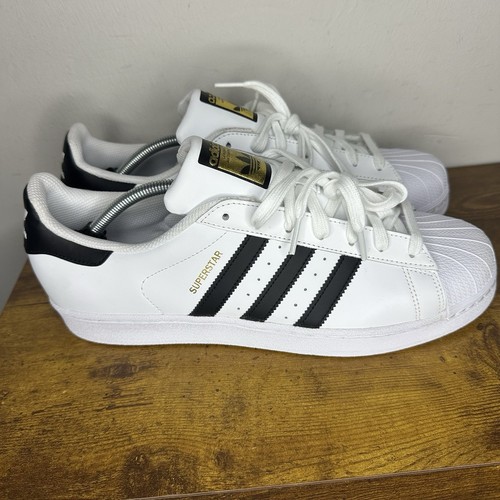 Sneakers Adidas Originals Superstar bianche nuove da uomo taglia 12 in pelle