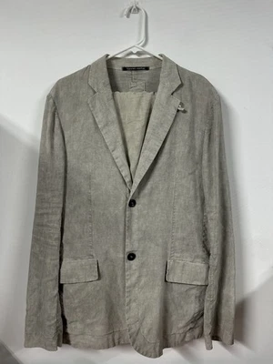 Hannes Roether Mens Linen Silk Suit Blazer Pants Size Large Beige - Image 1 of 4