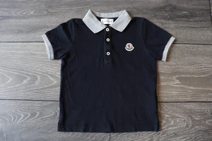 MONCLER POLO SHIRT BOYS KIDS 2 YEARS 92 CM. EMBROIDERED LOGO SHORT SLEEVE BLUE - Picture 1 of 10
