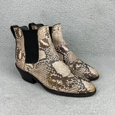 Rag & Bone Boots Womens 7 / EU 37 Shoe Grey Snakeskin Dixon Chelsea Ankle Bootie - Image 1 of 4