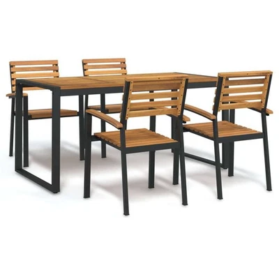 Garden Dining Set Brown and Black - Image 1 of 4