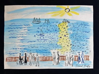 RAOUL DUFY 旧纸画签名盖章复古 — 第 1/2 张图片