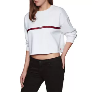 Levi’s® Levi's Graphic Raw Cut Hem Sweatshirt | White/Red (XS-S) - Picture 1 of 7