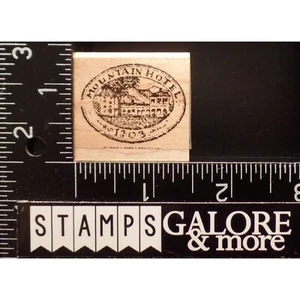 Stampin' Up! GUMMIBRIEFMARKEN 2004 REISEPOST ANTIK BERG HOTEL SCHILD #11 - Bild 1 von 2