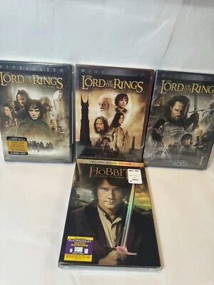 Sealed DVD Lot - The Lord of the Rings Widescreen Trilogy & The Hobbit Bundle Foto 1 de 3