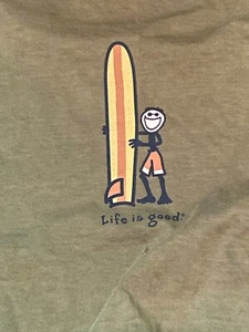 Neu mit Etikett Life is Good T-Shirt groß langes Board Surfen kurzärmelig grün Ristal - Bild 1 von 2