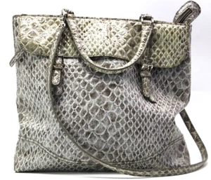 United Colors Of Benetton Snake Pattern Gray Handbag Handle Removable Strap - Picture 1 of 8