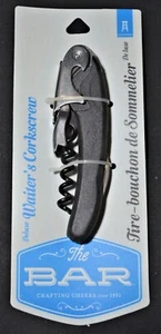 NEU The Bar Deluxe Kellnerkorkenzieher, schwarzes Folienmesser, Flaschenöffner Wein Bier - Bild 1 von 8