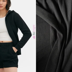 Sweatshirt Loop Back Stretch Jersey Loungewear Material- Black By Tia Knight - Picture 1 of 2