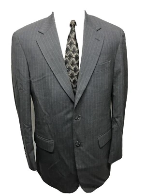 Haspel Men's Wool Blend Gray Pin Striped 2 Piece Suit       + A6A - Image 1 of 4