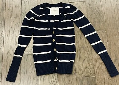Abercrombie Girls Striped Cardigan Sweater Size L - Image 1 of 3