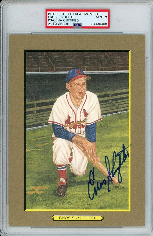 Enos Slaughter Autographed Perez Steele Great Moments Post Card (PSA) - Image 1 of 1
